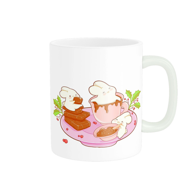 ماگ ( جعبه کادویی رایگان)  پاد آفرین مدل طرح خرگوش عروسکی کیوت پینترستی فانتزی کد 421