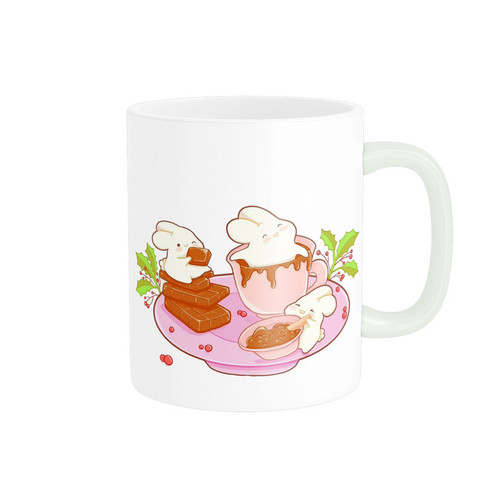 ماگ ( جعبه کادویی رایگان) پاد آفرین مدل طرح خرگوش عروسکی کیوت پینترستی فانتزی کد 421