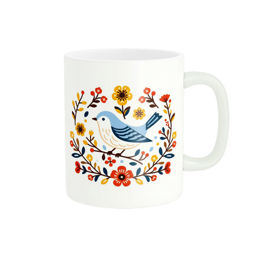 ماگ ( جعبه کادویی رایگان) پاد آفرین طرح پرنده و گل کد 2320