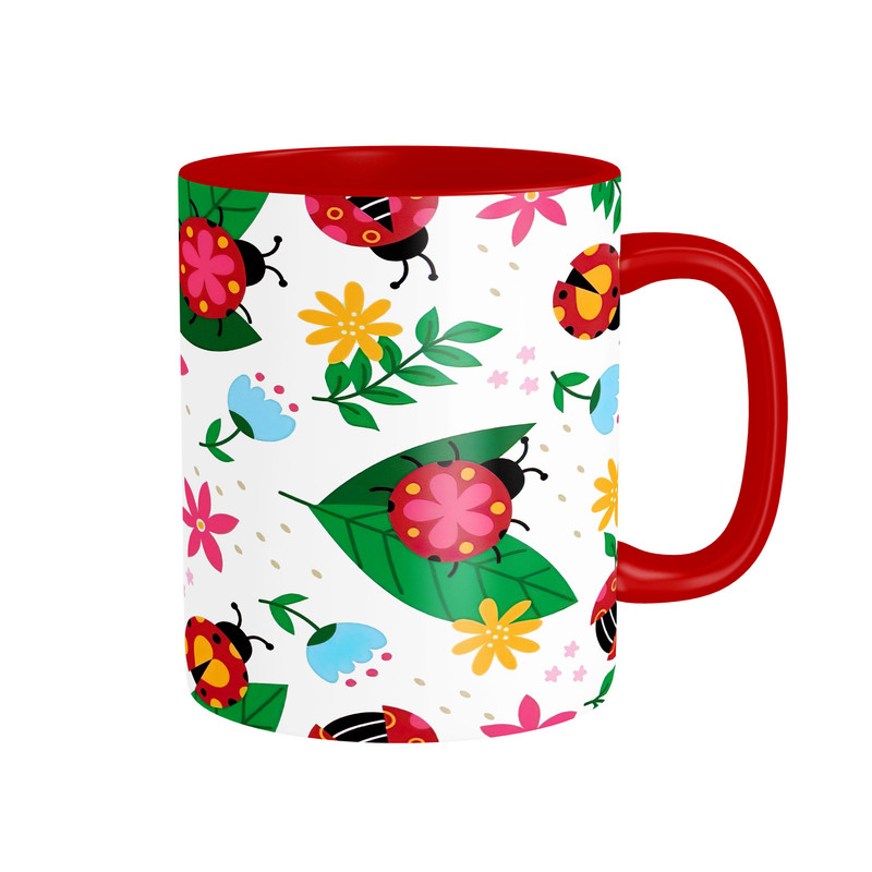 ماگ ( جعبه کادویی رایگان)  طرح کفشدوزک کد 0133