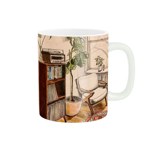 ماگ ( جعبه کادویی رایگان) پاد آفرین طرح گوشه دنج کتابخوانی کد62