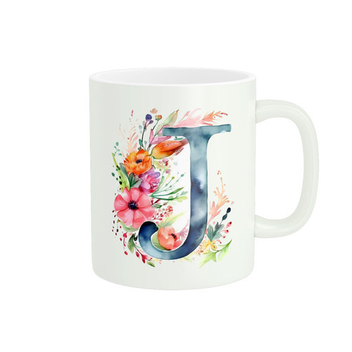 ماگ ( جعبه کادویی رایگان) پاد آفرین طرح حرف J کد 2949