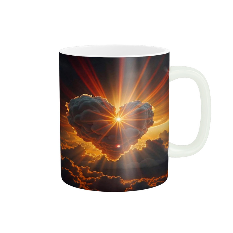 ماگ ( جعبه کادویی رایگان)  پاد آفرین مدل قلب و غروب کد 01