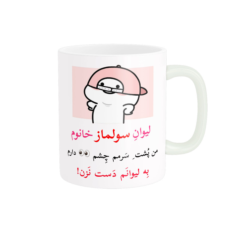 ماگ ( جعبه کادویی رایگان)  پاد آفرین مدل لیوان شخصی طرح کادو دخترانه اسم سولماز کد p10213