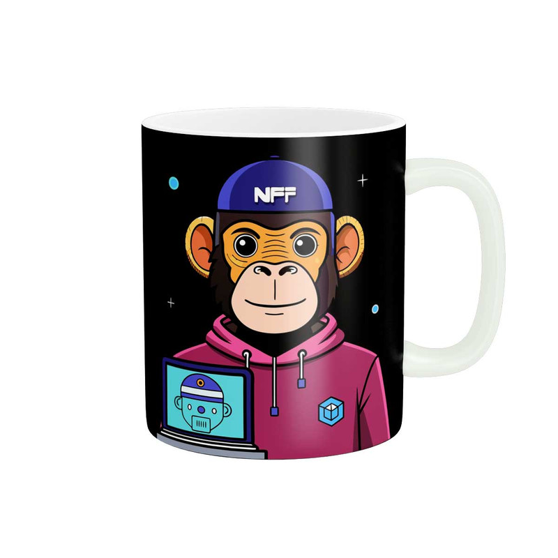 ماگ ( جعبه کادویی رایگان)  استلار طرح NFT Bored Abe ان اف تی میمون کد 1603