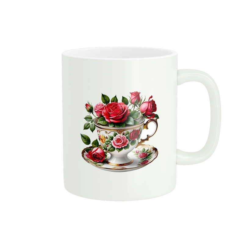 ماگ ( جعبه کادویی رایگان)  پاد آفرین طرح گل کد 1016