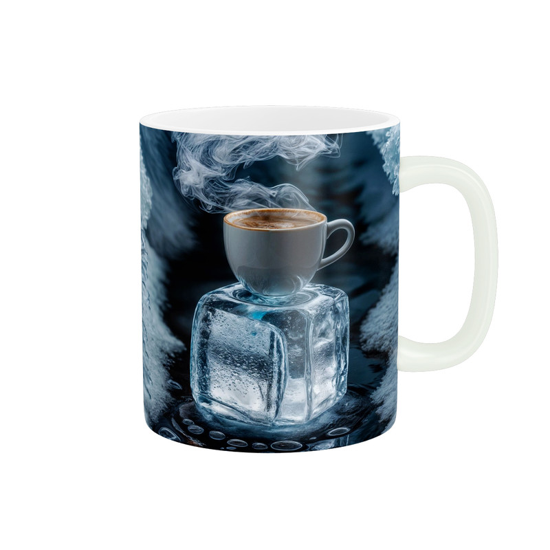 ماگ ( جعبه کادویی رایگان)  طرح فنجان قهوه و یخ کد M119