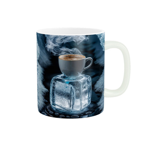 ماگ ( جعبه کادویی رایگان) طرح فنجان قهوه و یخ کد M119
