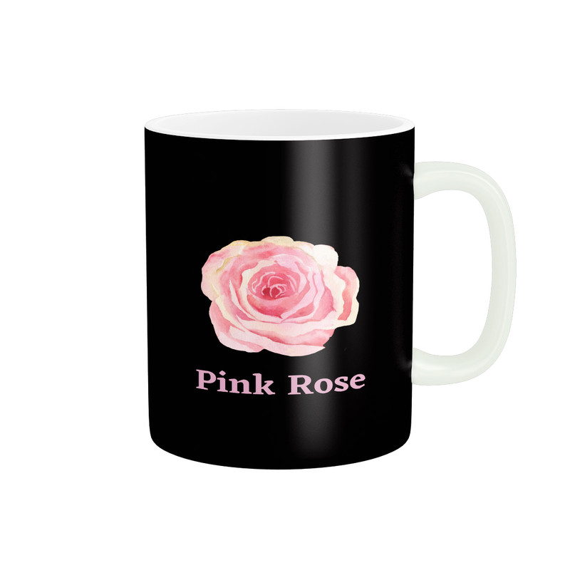 ماگ ( جعبه کادویی رایگان)  طرح PINK ROSE کد M60