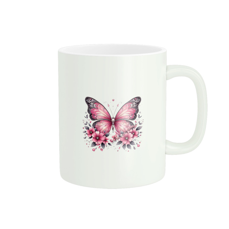 ماگ ( جعبه کادویی رایگان)  پاد آفرین طرح پروانه کد 352