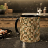 ماگ ( جعبه کادویی رایگان) مدل دسته رنگی طرح هندسی