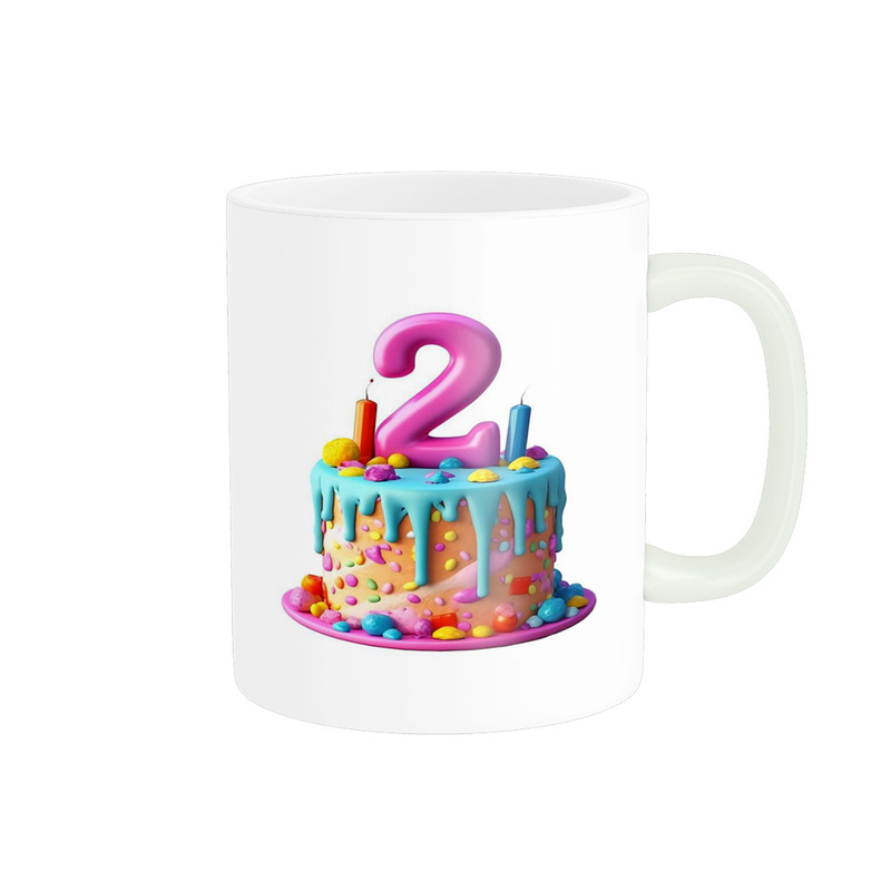 ماگ ( جعبه کادویی رایگان)  ناریکو مدل تولدت مبارک عدد 2 کد a002