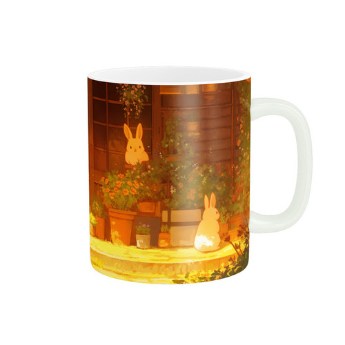 ماگ ( جعبه کادویی رایگان) پاد آفرین طرح باغ خرگوش ها کد 640