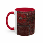ماگ ( جعبه کادویی رایگان) مدل دسته رنگی طرح فرش