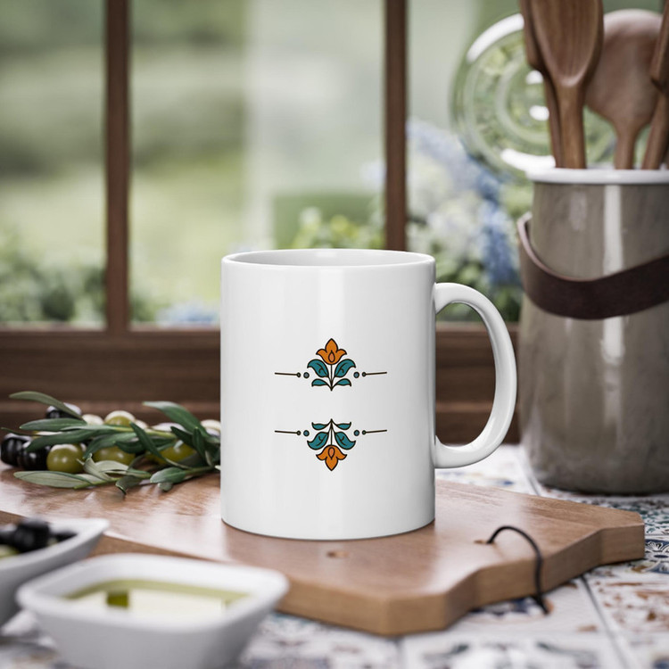 ماگ ( جعبه کادویی رایگان) طرح گل سنتی