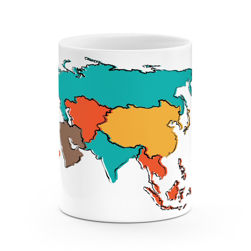 ماگ ( جعبه کادویی رایگان)  نادیراد طرح نقشه مدل اسیا