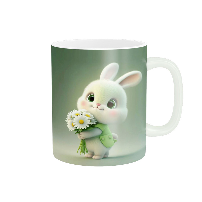 ماگ ( جعبه کادویی رایگان) ( جعبه کادویی رایگان) زیگورات مدل خرگوش و گل کد 2061