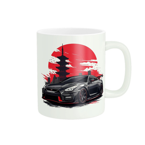 ماگ ( جعبه کادویی رایگان) ( جعبه کادویی رایگان) پادآفرین مدل ماشین Nissan GT-R کارتونی کد 031