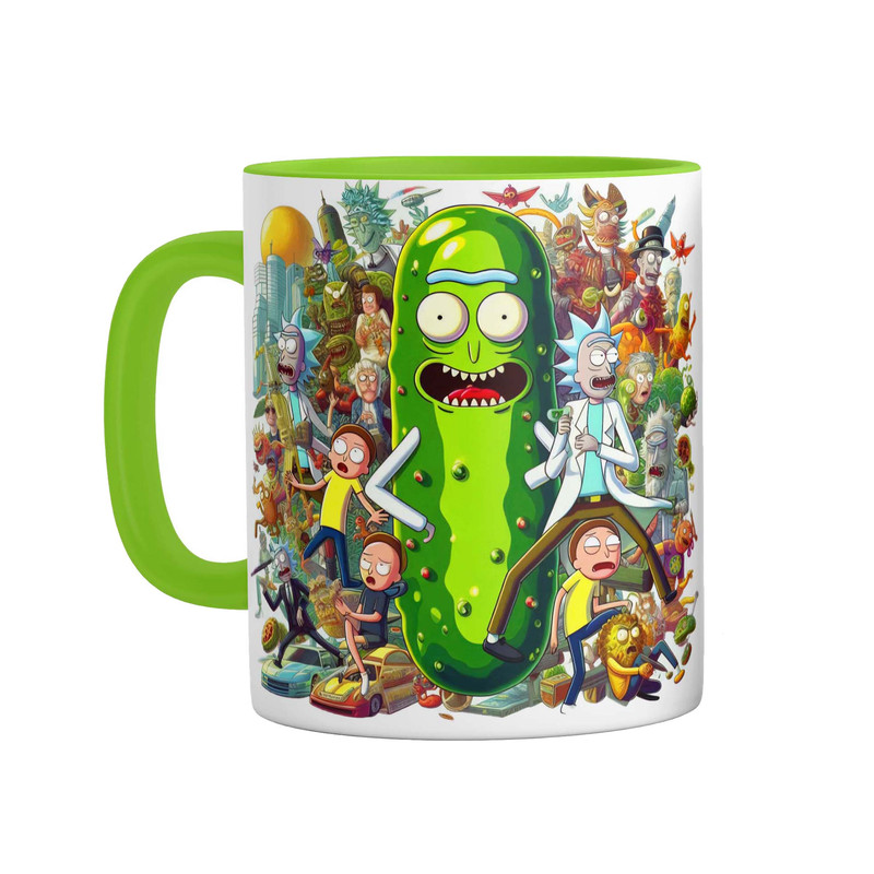 ماگ ( جعبه کادویی رایگان) ( جعبه کادویی رایگان) مدل Rick and Morty دسته رنگی کد 9185