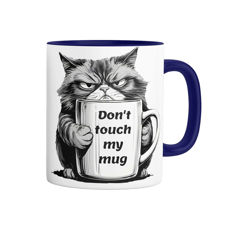 ماگ ( جعبه کادویی رایگان) ( جعبه کادویی رایگان) مدل گربه Don't touch my mug کد 9186