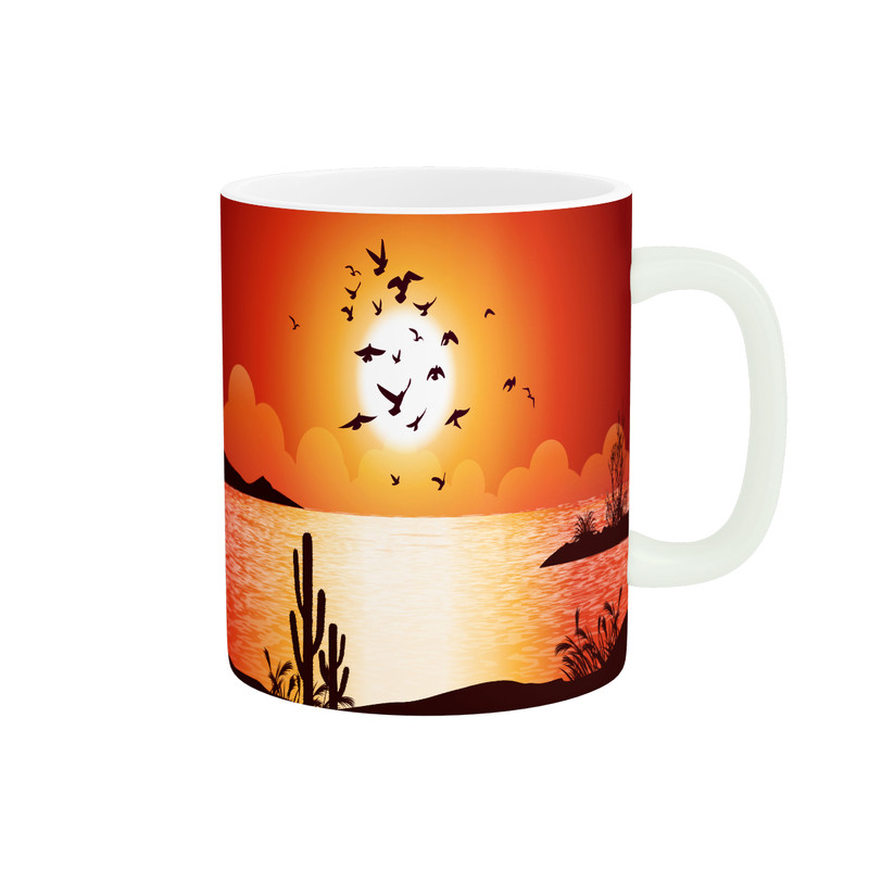 ماگ ( جعبه کادویی رایگان) ( جعبه کادویی رایگان) طرح پرندگان کد 930