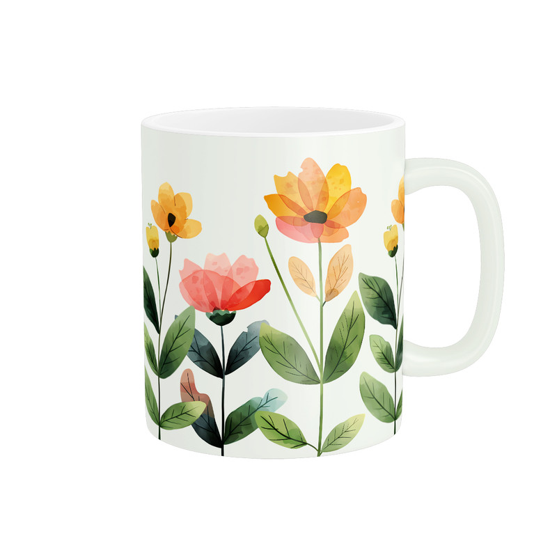 ماگ ( جعبه کادویی رایگان) ( جعبه کادویی رایگان) طرح گل  کد 109