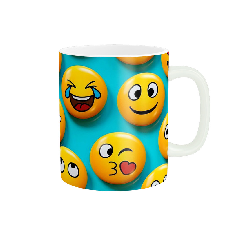 ماگ ( جعبه کادویی رایگان) ( جعبه کادویی رایگان) طرح ایموجی جذاب کد 302