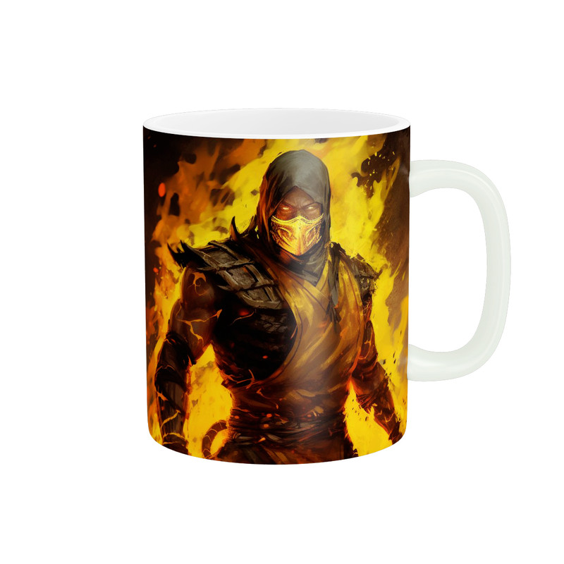 ماگ ( جعبه کادویی رایگان) ( جعبه کادویی رایگان) طرح بازی مورتال کامبت mortal kombat مدل اسکورپیون کد 204