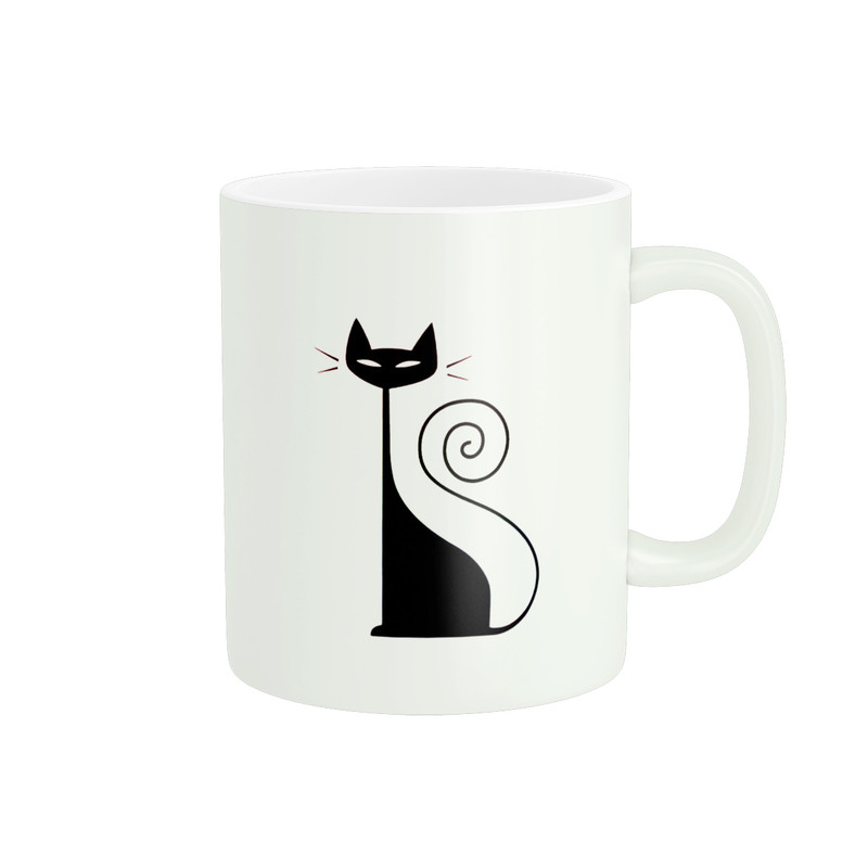 ماگ ( جعبه کادویی رایگان)  زیگورات مدل گربه مینیمال کد 158