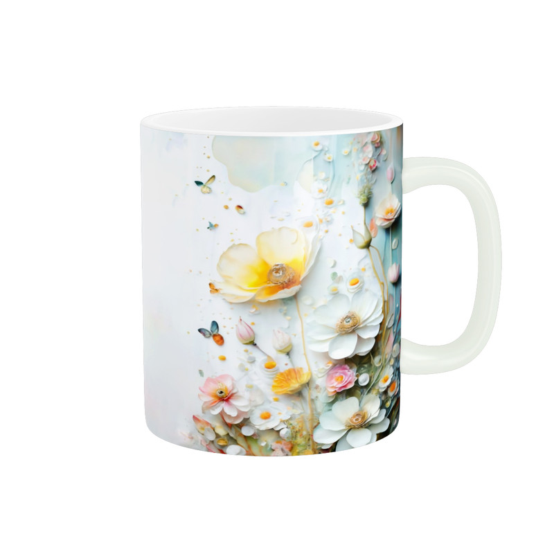 ماگ ( جعبه کادویی رایگان)  زیگورات مدل گل زیبا کد 171
