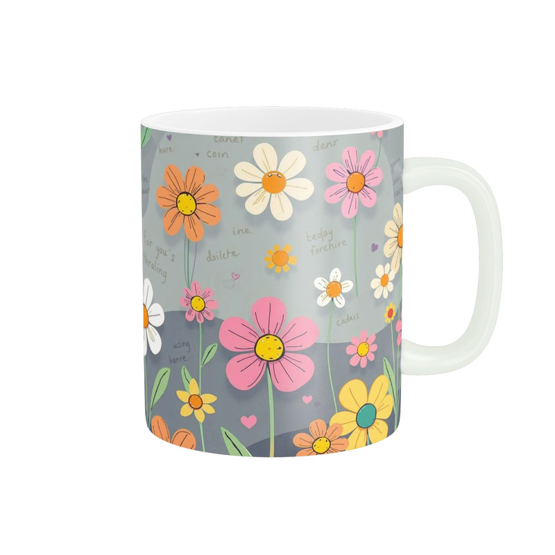 ماگ ( جعبه کادویی رایگان)  پاد آفرین طرح گل کد 2352