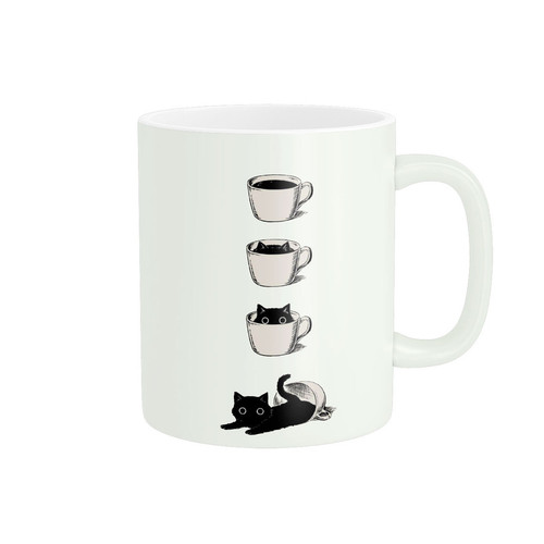 ماگ ( جعبه کادویی رایگان) زیگورات مدل گربه و فنجان قهوه کد 2102