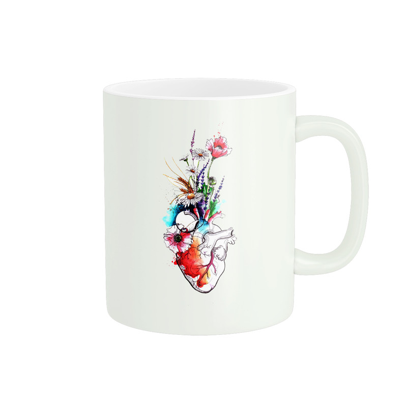ماگ ( جعبه کادویی رایگان)  مدل فانتزی طرح قلب کد 223