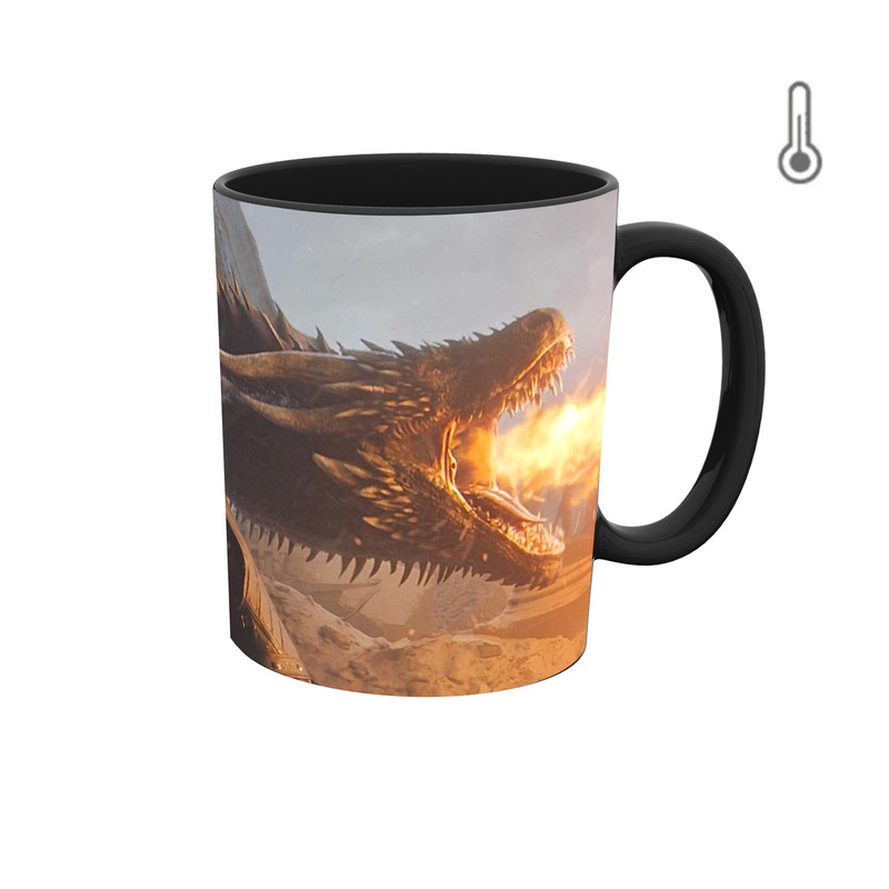 ماگ ( جعبه کادویی رایگان)  حرارتی طرح خاندان اژدها House of dragon