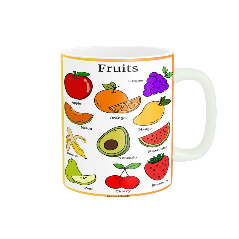 ماگ ( جعبه کادویی رایگان)  زیگورات مدل میوه ها کد 3433