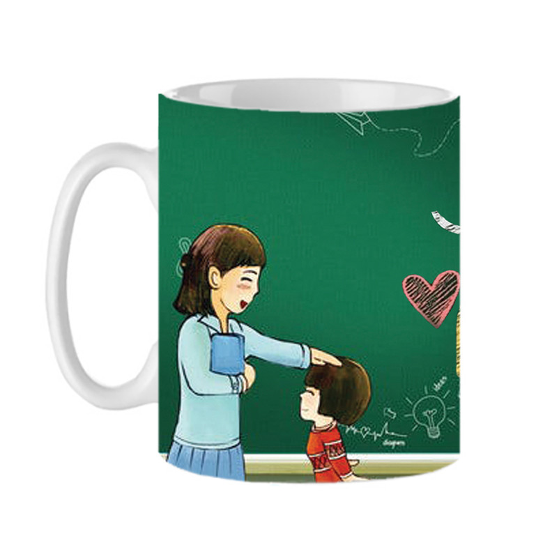 ماگ ( جعبه کادویی رایگان)  طرح تبریک روز معلم کد 2001