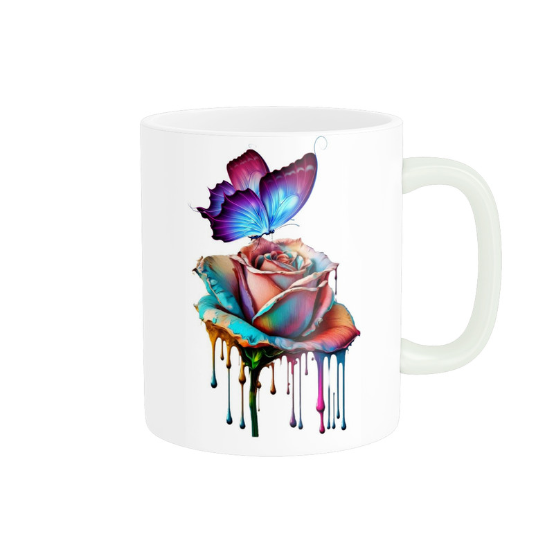 ماگ ( جعبه کادویی رایگان)  زیگورات مدل گل  و پروانه کد 2783