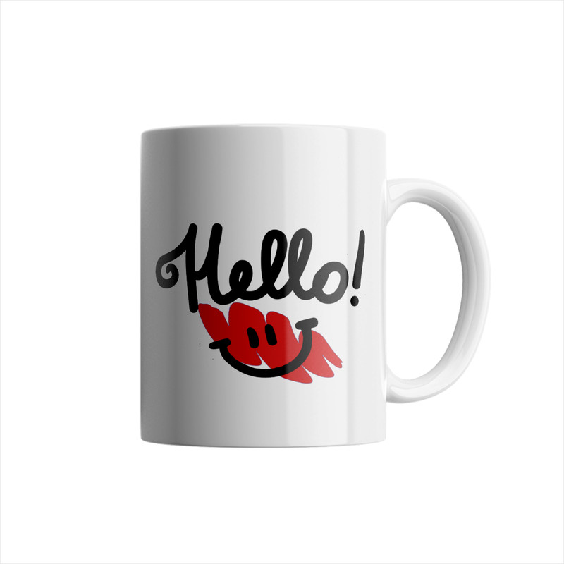 ماگ ( جعبه کادویی رایگان)  طرح سلام HELLO کد 2-A283