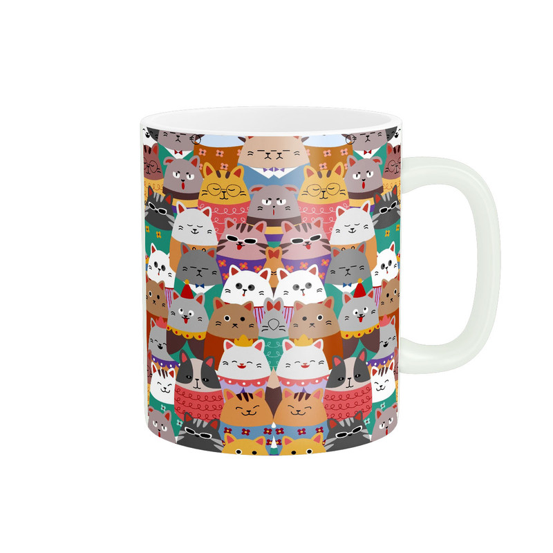 ماگ ( جعبه کادویی رایگان)  زیگورات مدل گربه فانتزی کد 3293