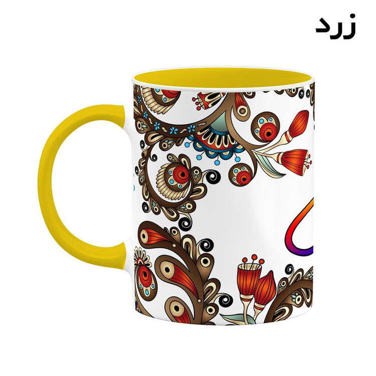 ماگ ( جعبه کادویی رایگان) چیتوکالا مدل اسم لیزان طرح سنتی گل و بته کد mgh46924