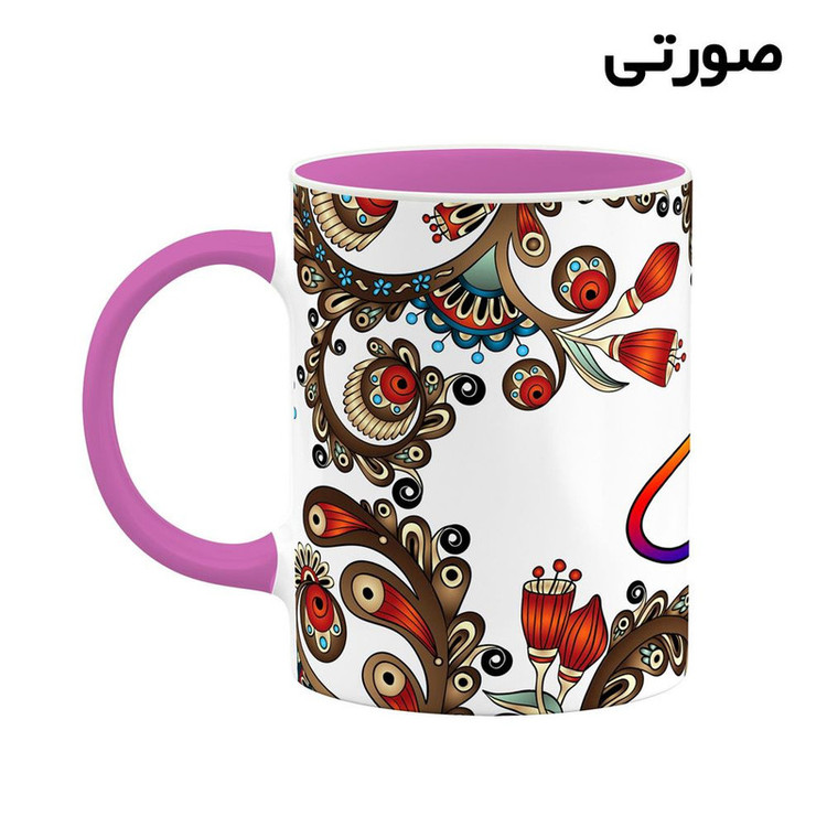 ماگ ( جعبه کادویی رایگان) چیتوکالا مدل اسم لیزان طرح سنتی گل و بته کد mgh46924
