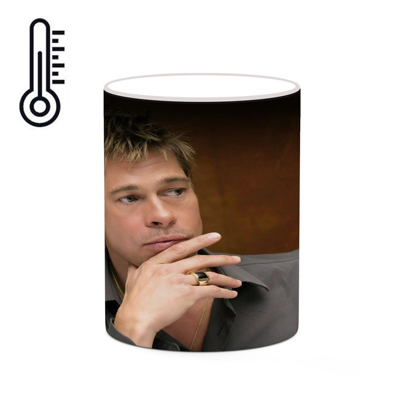 ماگ ( جعبه کادویی رایگان)  حرارتی چیتوکالا طرح برد پیت Brad Pitt مدل mgh25296