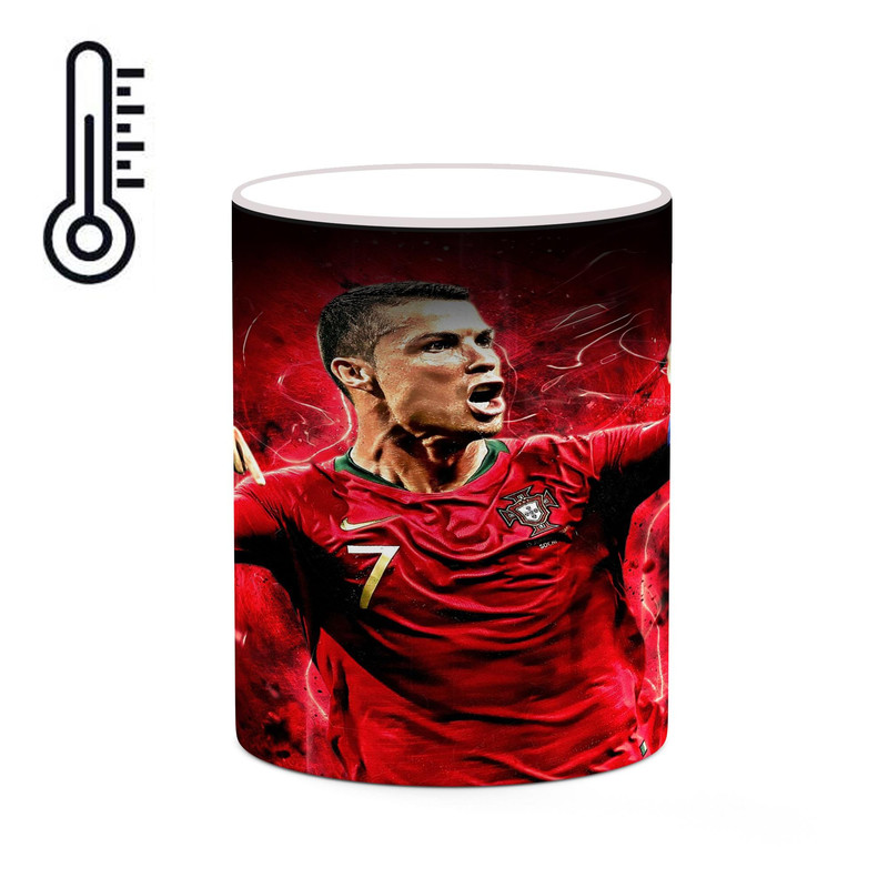 ماگ ( جعبه کادویی رایگان)  حرارتی چیتوکالا طرح Ronaldo رونالدو مدل mgh43029