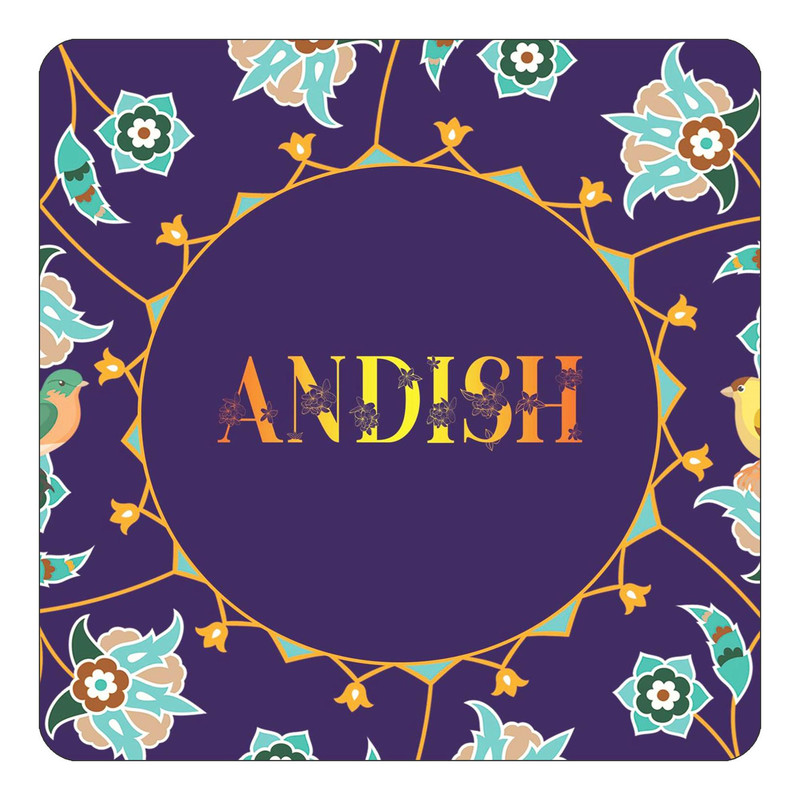 مگنت یخچالی چیتوکالا طرح اسم اندیش andish مدل گل و بلبل کد mg11384