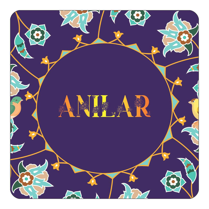 مگنت یخچالی چیتوکالا طرح اسم آنیلار anilar مدل گل و بلبل کد mg11403