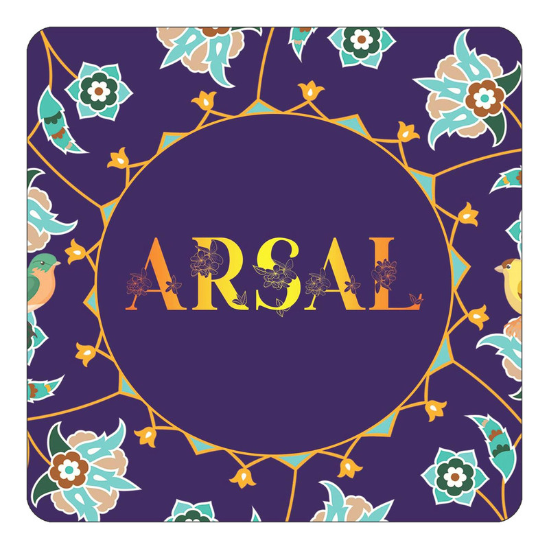 مگنت یخچالی چیتوکالا طرح اسم ارسل arsal مدل گل و بلبل کد mg11622