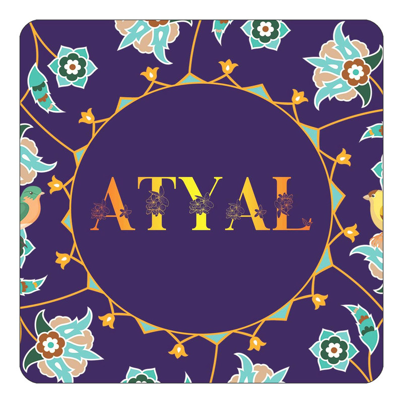 مگنت یخچالی چیتوکالا طرح اسم آتیال atyal مدل گل و بلبل کد mg11907