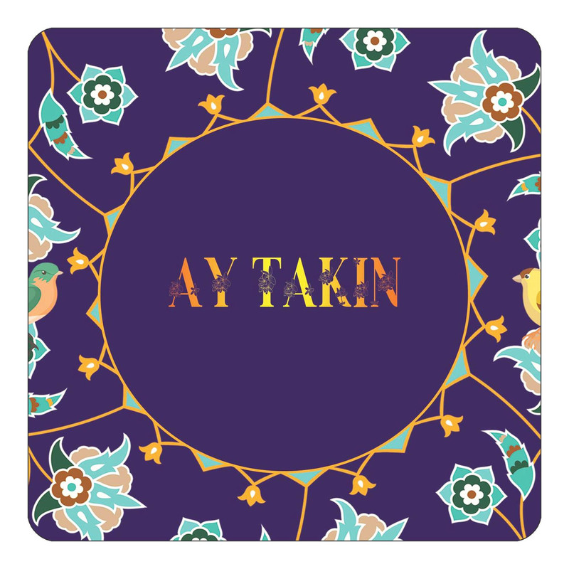 مگنت یخچالی چیتوکالا طرح اسم آیتکین ay takin مدل گل و بلبل کد mg11957