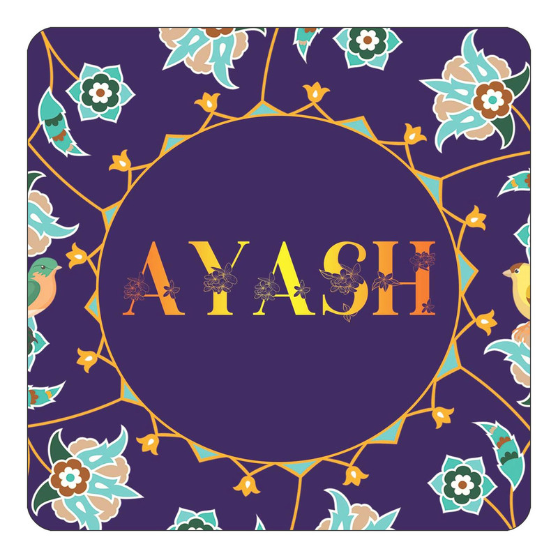 مگنت یخچالی چیتوکالا طرح اسم آیاش ayash مدل گل و بلبل کد mg11965
