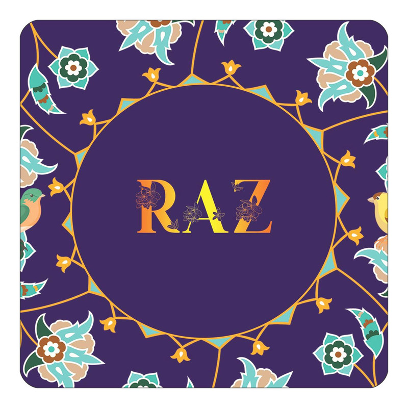 مگنت یخچالی چیتوکالا طرح اسم راز raz مدل گل و بلبل کد mg17099